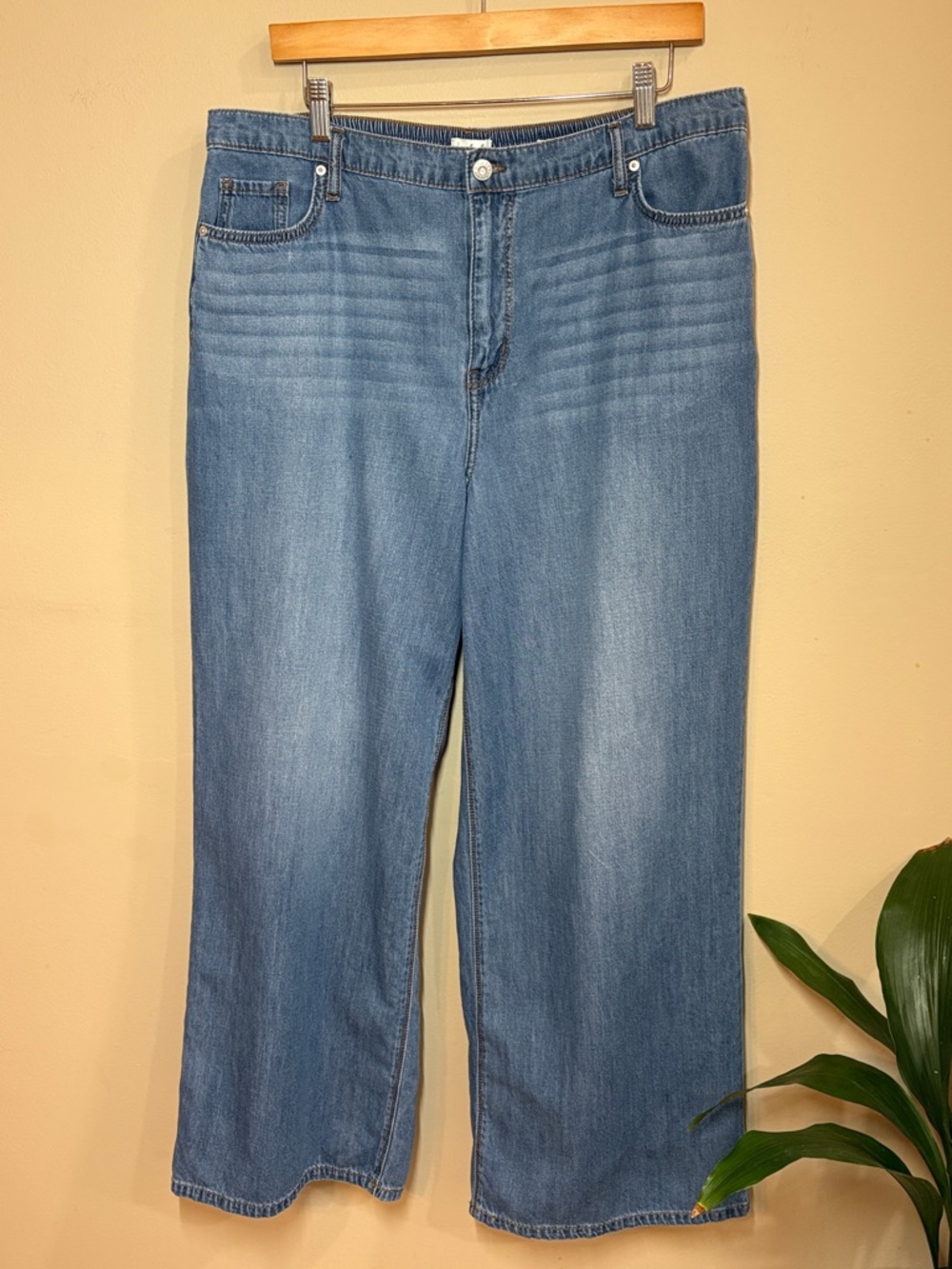 Wonderly Classic Wide-Leg Blue Jeans for Women, 16